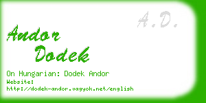 andor dodek business card